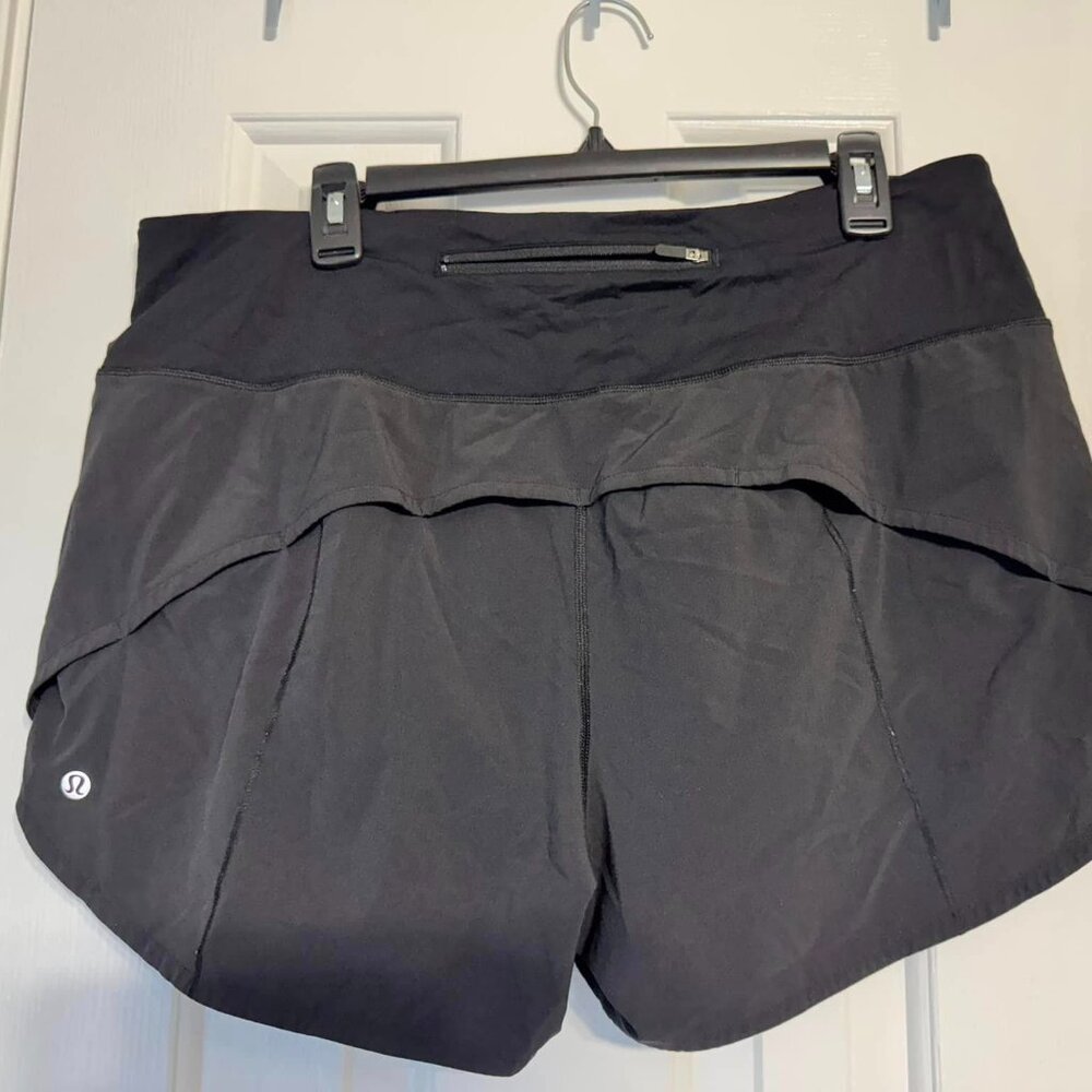 Lululemon Speed Up Mid-Rise Lined Short 4" Black size 14